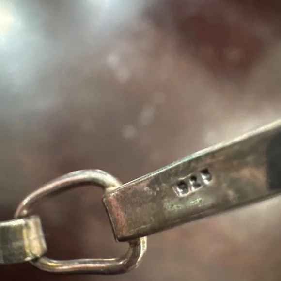 Sterling silver handcrafted pendant w/sterling choker slide necklace - Picture 4 of 5